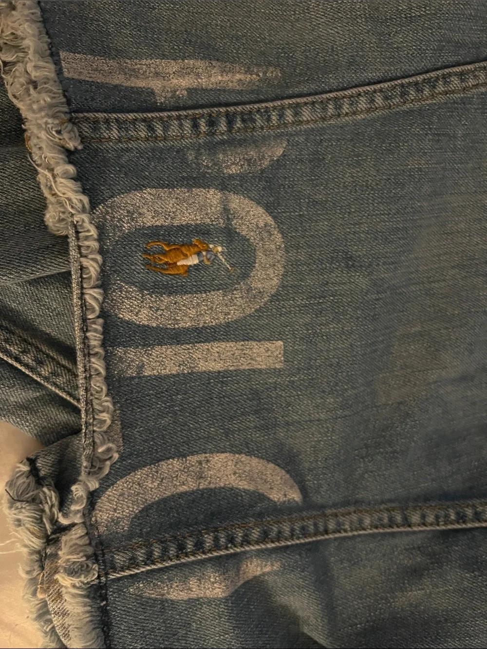Polo by Ralph Lauren Cropped Blue Denim Jacket with Back Logo